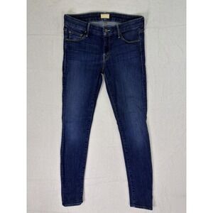 MOTHER Dark Blue Ankle Crop Skinny Jeans